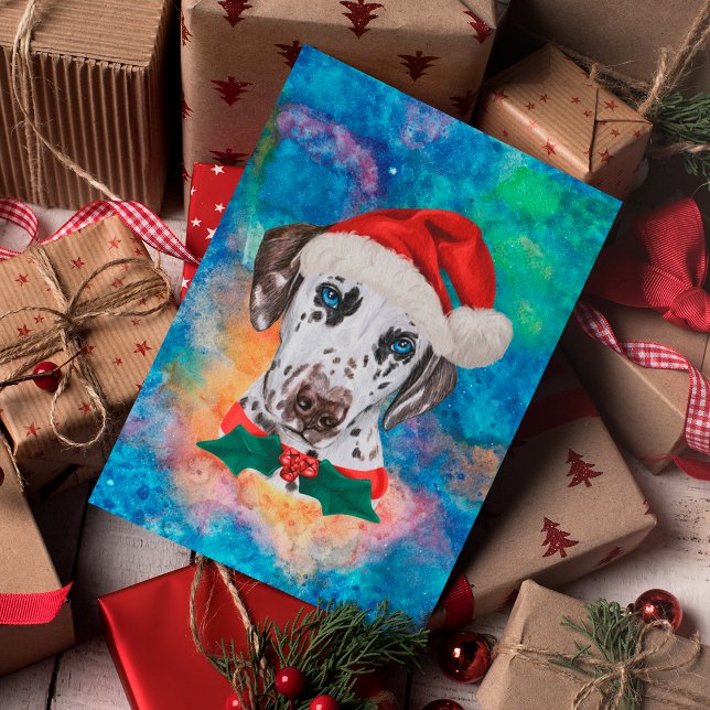 Cartes Pour Fêtes Annuelles Noël du chien de race dalmate (Créateur téléchargé)