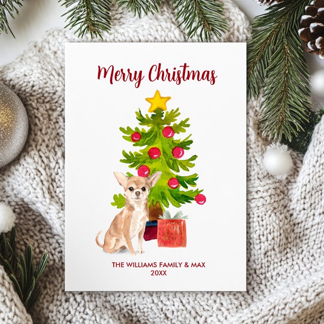 Cartes Pour Fêtes Annuelles Noël du chien du Chihuahua (Créateur téléchargé)