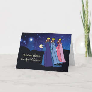 Cartes Pour Fêtes Annuelles Noël du diacre veut trois rois à la nuit