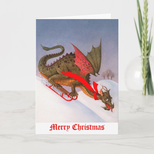 Cartes Pour Fêtes Annuelles Noël du dragon dormant (Devant)