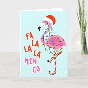 Cartes Pour Fêtes Annuelles Noël du Flamant rose drôle