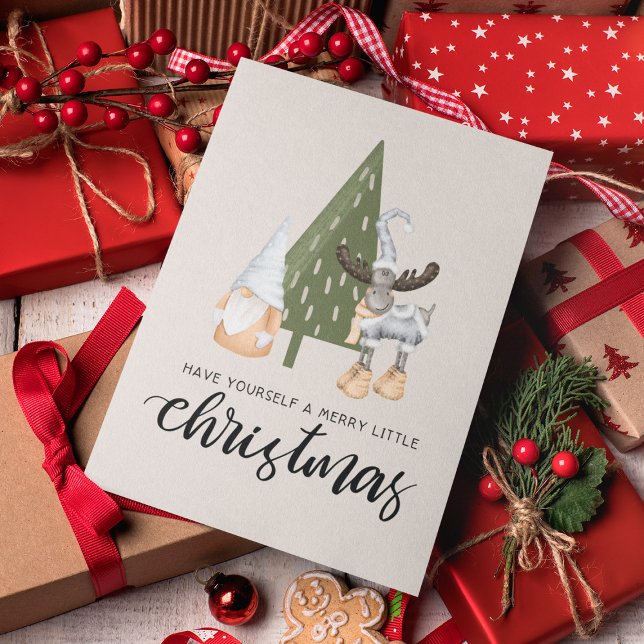 Cartes Pour Fêtes Annuelles Noël du gnome nordique mou (Créateur téléchargé)