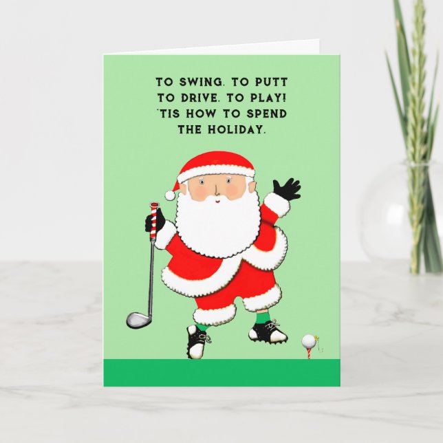 Cartes Pour Fêtes Annuelles Noël du golf (Devant)