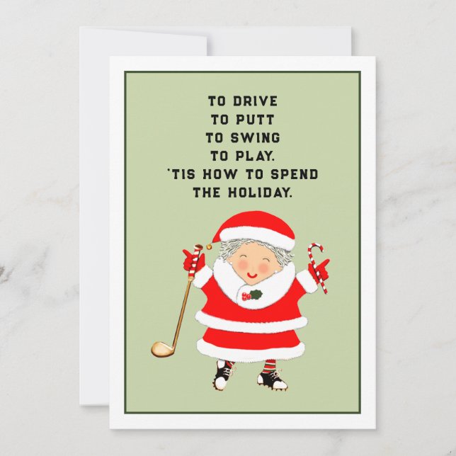 Cartes Pour Fêtes Annuelles Noël du golf (Devant)