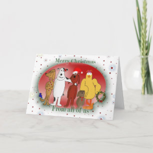 Cartes Pour Fêtes Annuelles Noël du groupe Animaux de la fête du dessin animé