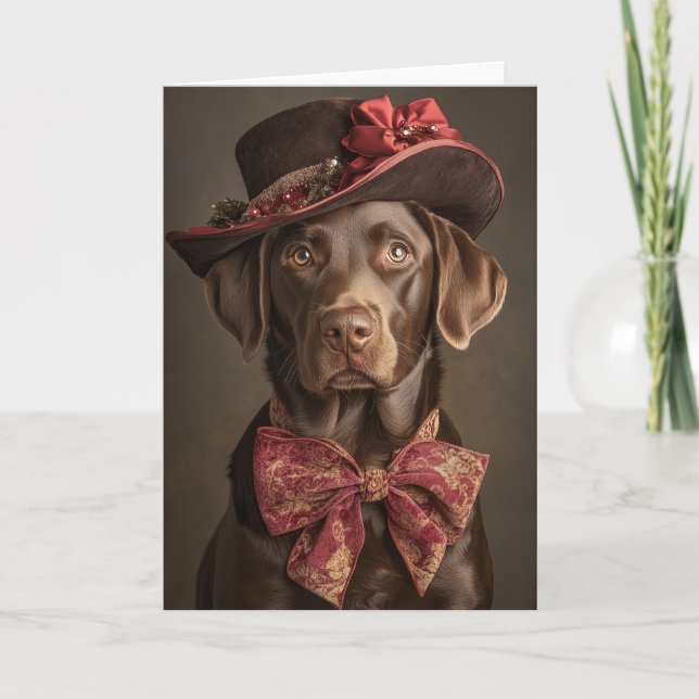 Cartes Pour Fêtes Annuelles Noël du laboratoire de chocolat victorien (Devant)