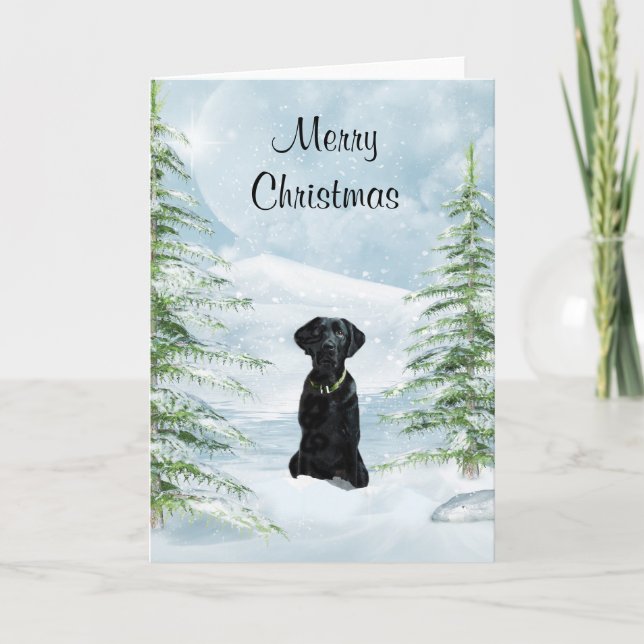 Cartes Pour Fêtes Annuelles Noël du laboratoire noir (Devant)