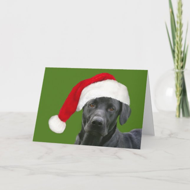 Cartes Pour Fêtes Annuelles Noël du laboratoire noir (Devant)