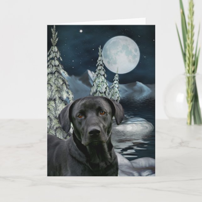 Cartes Pour Fêtes Annuelles Noël du laboratoire noir (Devant)