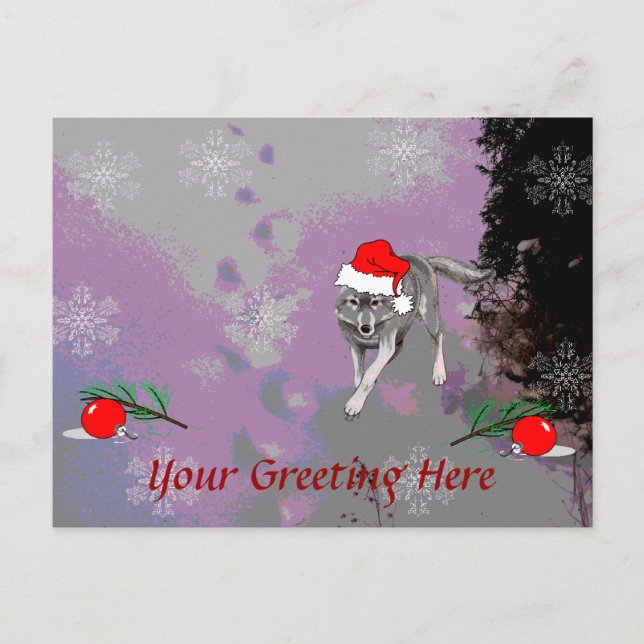 Cartes Pour Fêtes Annuelles Noël du loup (Devant)