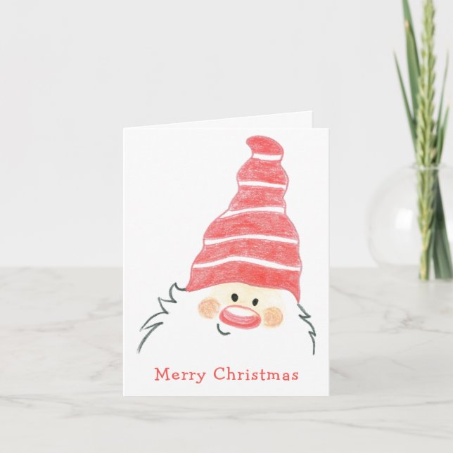 Cartes Pour Fêtes Annuelles Noël du Père Noël Gnome (Devant)