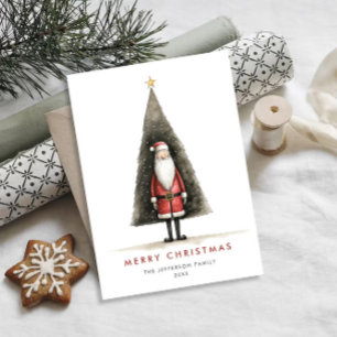 Cartes Pour Fêtes Annuelles Noël du Père Noël minimaliste