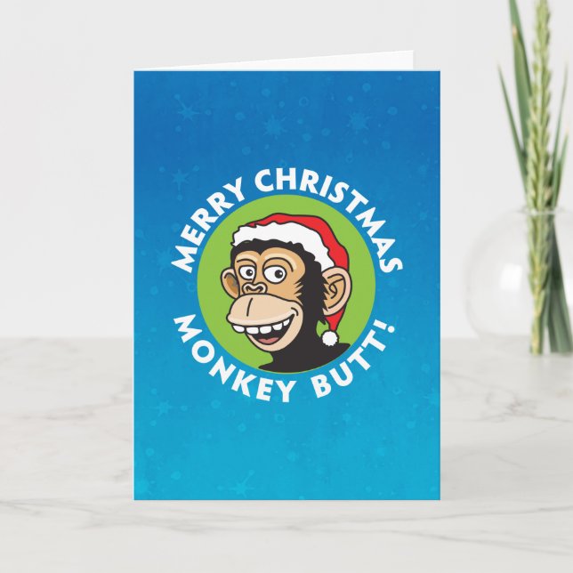Cartes Pour Fêtes Annuelles Noël du singe narky (Devant)