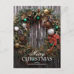 Cartes Pour Fêtes Annuelles Noël du Sud-Ouest - Couronne classique avec orneme