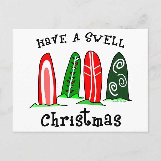 Cartes Pour Fêtes Annuelles Noël du surfeur (Devant)