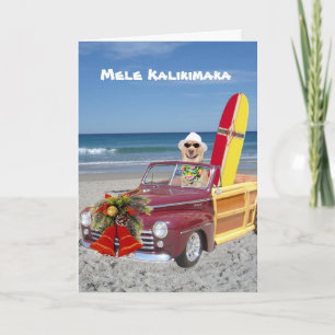 Cartes Pour Fêtes Annuelles Noël du surfeur/hawaïen