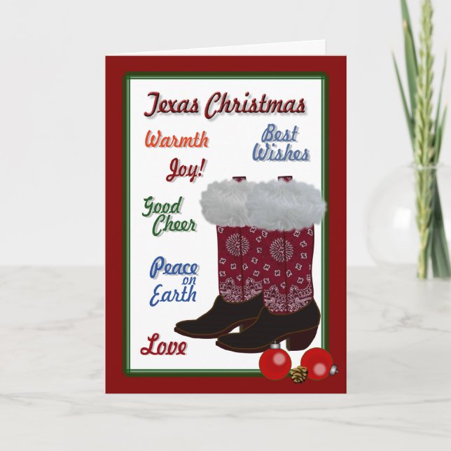 Cartes Pour Fêtes Annuelles Noël du Texas (Devant)