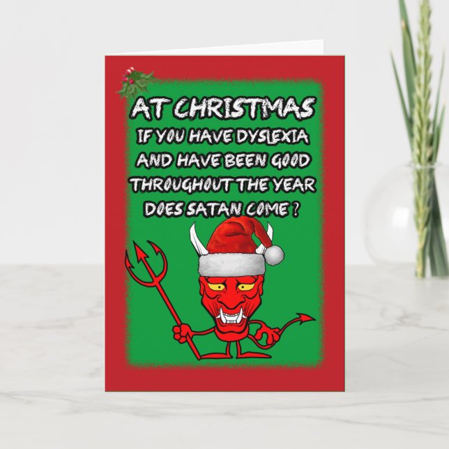 Cartes Pour Fêtes Annuelles Noël dyslexique drôle (Devant)