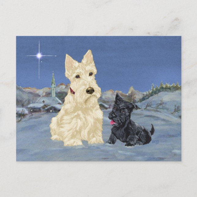 Cartes Pour Fêtes Annuelles Noël écossais et tasse (Devant)