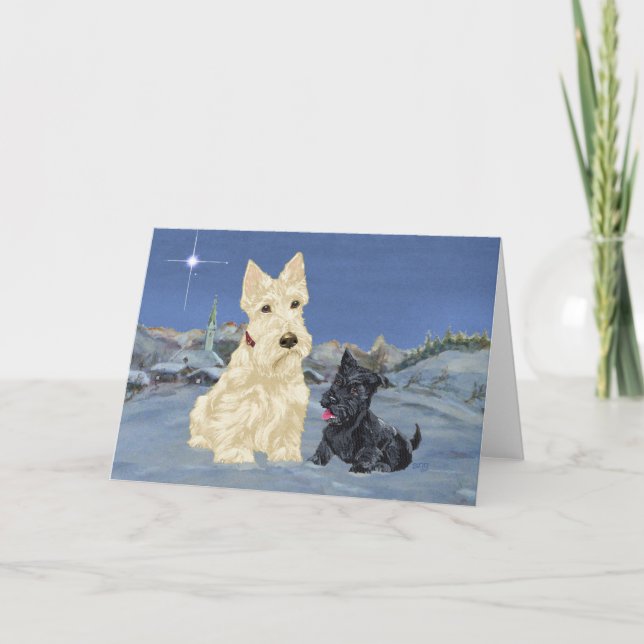 Cartes Pour Fêtes Annuelles Noël écossais et tasse (Devant)