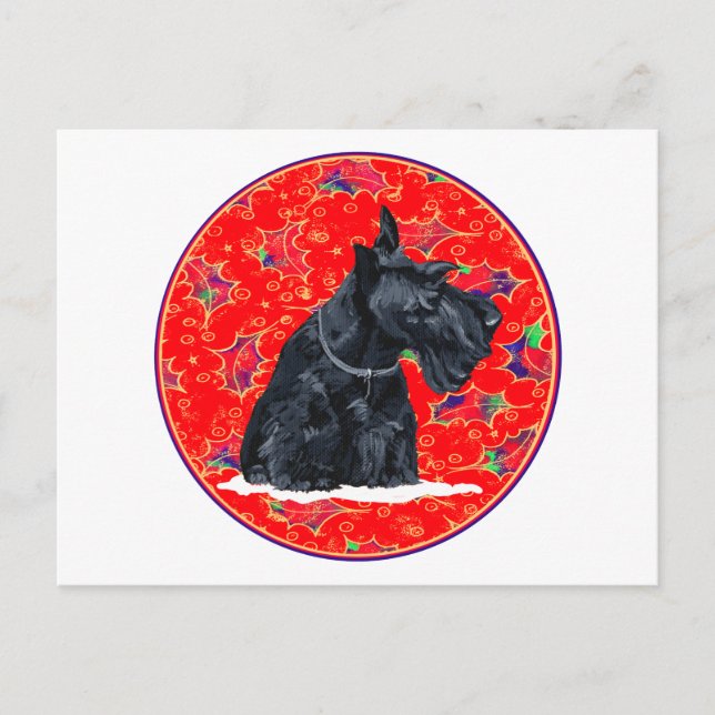 Cartes Pour Fêtes Annuelles Noël écossais Terrier (Devant)