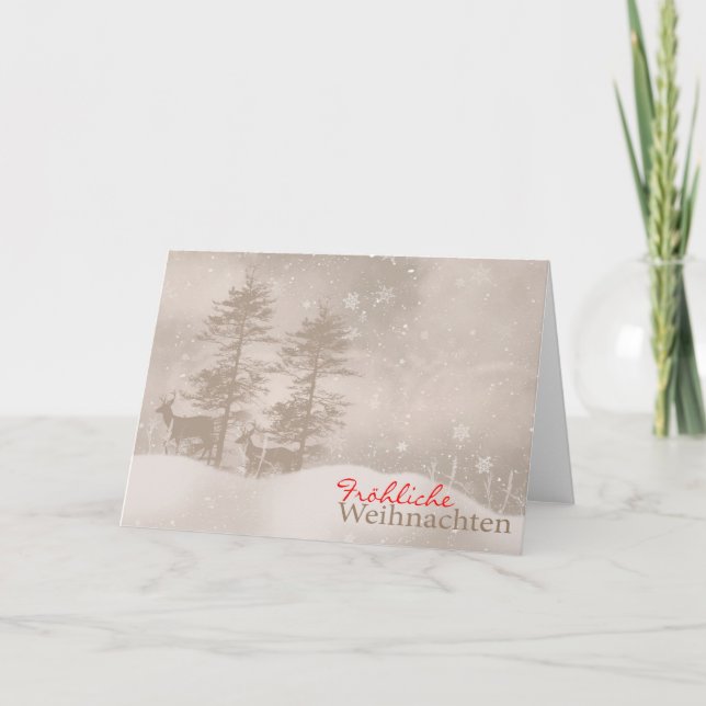 Cartes Pour Fêtes Annuelles Noël élégant de langue allemande bonnes fêtes (Devant)