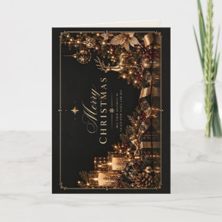 Cartes Pour Fêtes Annuelles Noël élégant noir et or