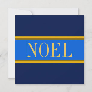 Cartes Pour Fêtes Annuelles NOEL Elegant Royal Navy Bleu Golden Brown rayures