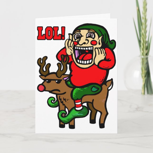 Cartes Pour Fêtes Annuelles Noël Elf de LOL (Devant)
