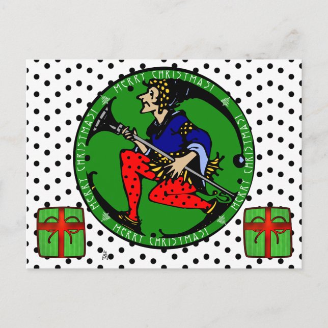 Cartes Pour Fêtes Annuelles Noël Elf de Maxfield Parrish-y (Devant)