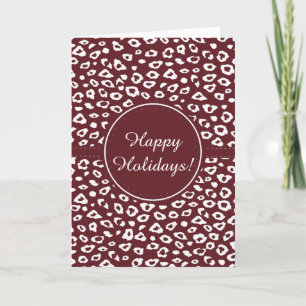 Cartes Pour Fêtes Annuelles Noël Empreinte de léopard rouge