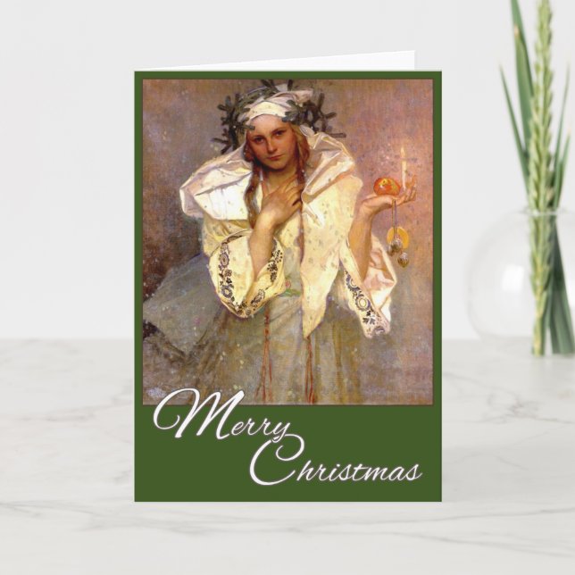 Cartes Pour Fêtes Annuelles Noël en Amérique - Alphonse Mucha (Devant)