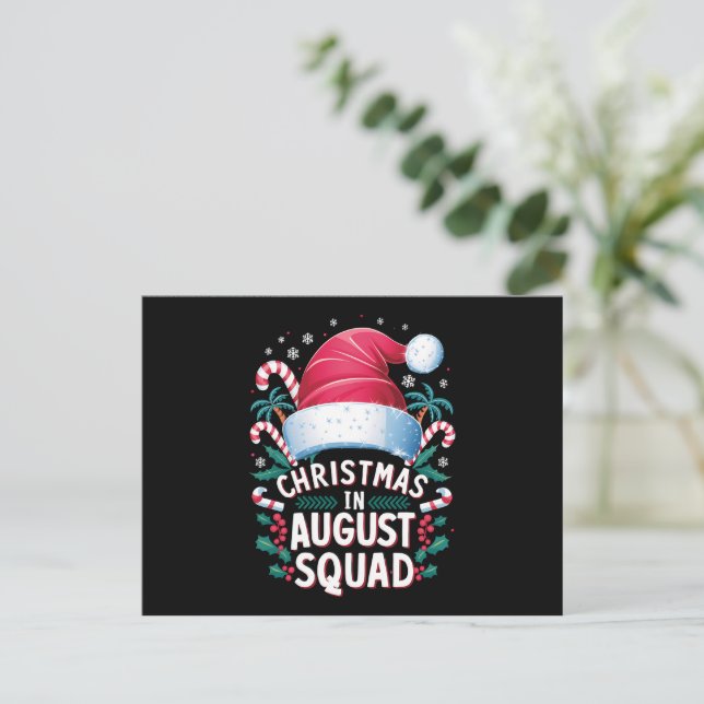 Cartes Pour Fêtes Annuelles Noël En Août Squad Drôle Noël D'Été (Debout devant)