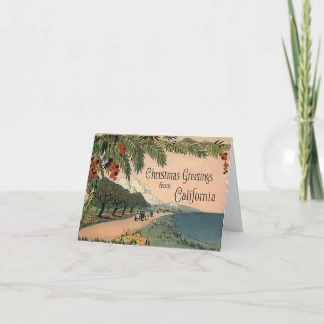 Cartes Pour Fêtes Annuelles Noël en Californie (Devant)