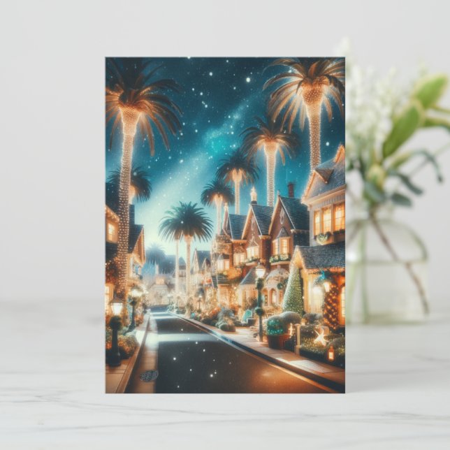 Cartes Pour Fêtes Annuelles Noël en Californie enchantée : Modern Wonderland (Debout devant)