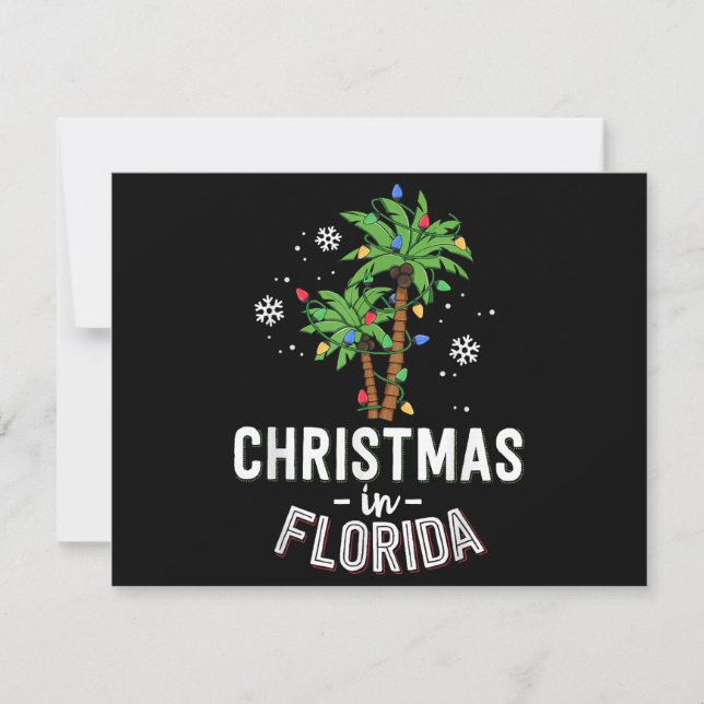 Cartes Pour Fêtes Annuelles Noël En Floride Décorez Les Palmiers Famille Va (Devant)