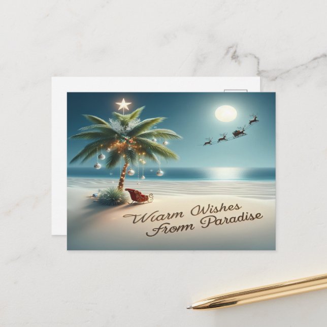 Cartes Pour Fêtes Annuelles Noël en juillet (Devant/Arrière en situation)