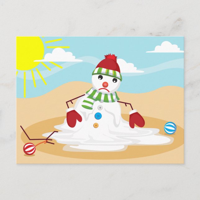 Cartes Pour Fêtes Annuelles noël en juillet bonhomme de neige (Devant)