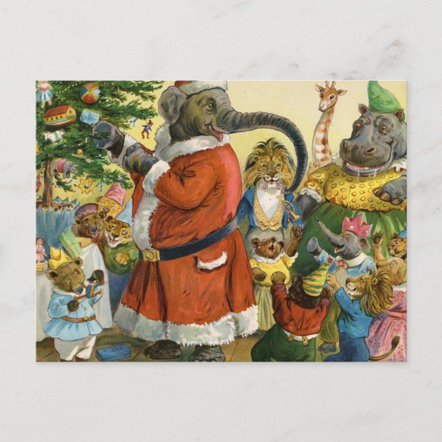Cartes Pour Fêtes Annuelles Noël En Terre Animale (Devant)