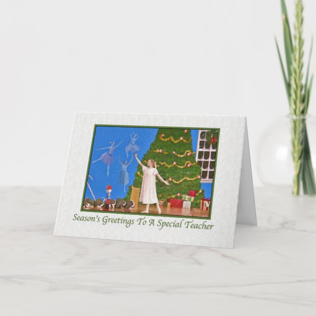 Cartes Pour Fêtes Annuelles Noël, Enseignant, Ballet Casse-Noisettes (Devant)