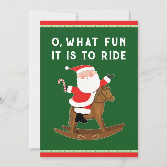 Cartes Pour Fêtes Annuelles Noël équestre drôle (Devant)