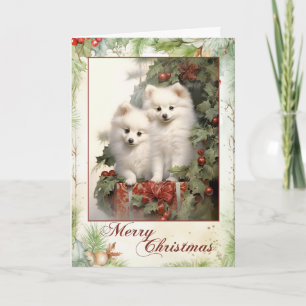 Cartes Pour Fêtes Annuelles Noël Eskimo Chien américain