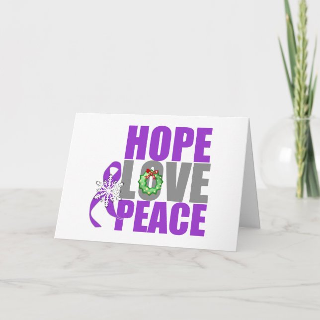 Cartes Pour Fêtes Annuelles Noël Espoir Aimer Paix Cancer pancréatique (Devant)