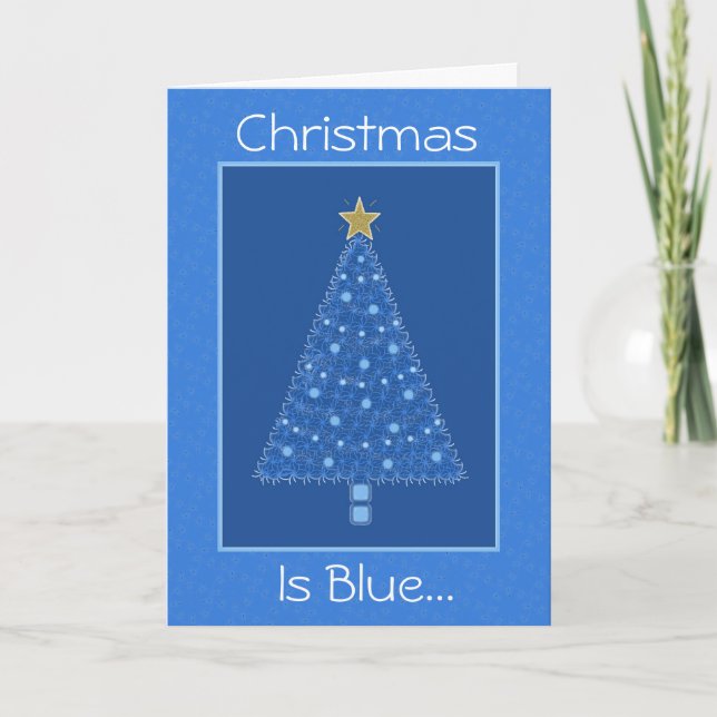 Cartes Pour Fêtes Annuelles Noël Est Bleu...Tu Manques (Devant)
