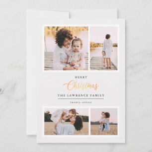 Cartes Pour Fêtes Annuelles Noël est l'or   Ivory Elegant 4 vacances photo