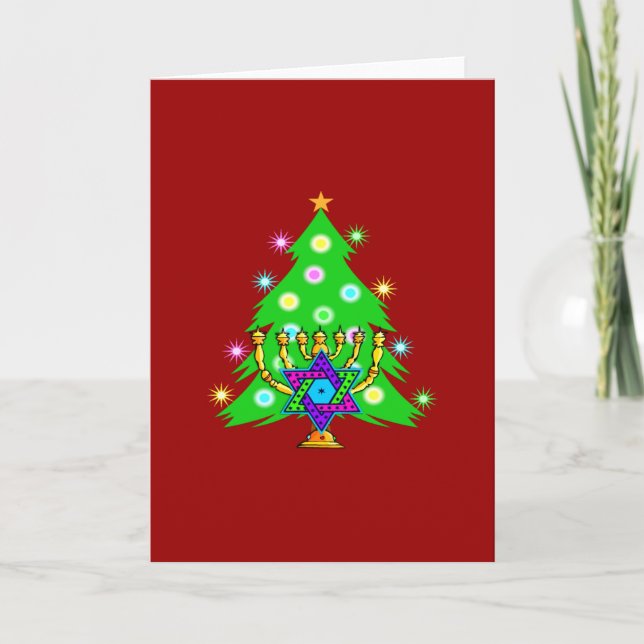 Cartes Pour Fêtes Annuelles Noël et Hanoukka ensemble (Devant)