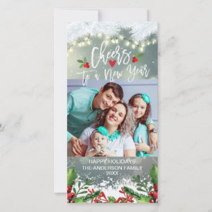 Cartes Pour Fêtes Annuelles Noël et joie à une photo de voeux de Nouvel An
