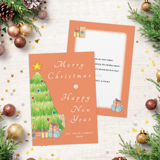 Cartes Pour Fêtes Annuelles Noël et Nouvel An aquarelle personnalisés