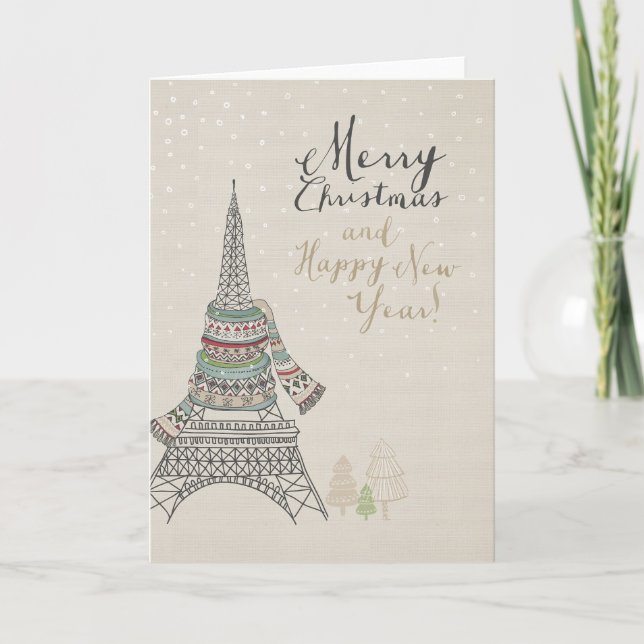 Cartes Pour Fêtes Annuelles Noël et nouvelles années à Paris (Devant)