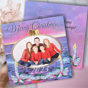 Cartes Pour Fêtes Annuelles Noël Famille Sunset 0909